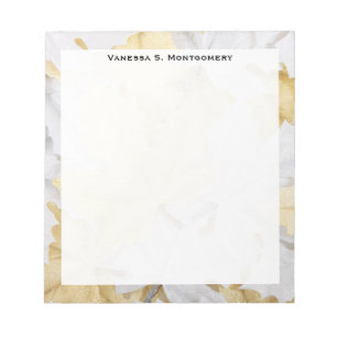Bloc-note Papier à lettres de vacances en or blanc et feuill