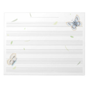 Bloc-note Papier à musique pour les papillons rêveurs musici
