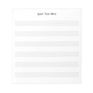 Bloc-note Papier à musique vierge personnalisé 7 portées 