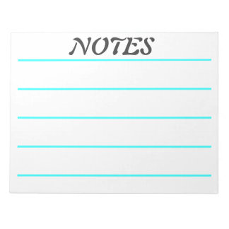 Bloc-note Papier à notes à grandes règles turquoise