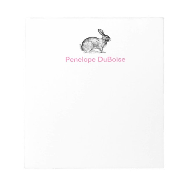 Bloc-note Papier à notes lapin personnalisé (Devant)