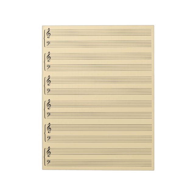 Bloc-note Papier de feuille de musique couleur crème (Tourné)
