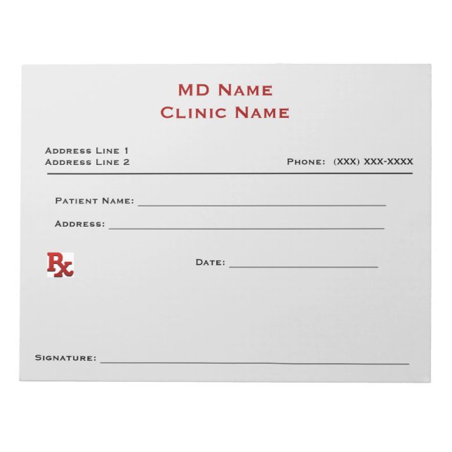 Bloc-note Papier d'ordonnance manuel (grand - gris clair) (Devant)