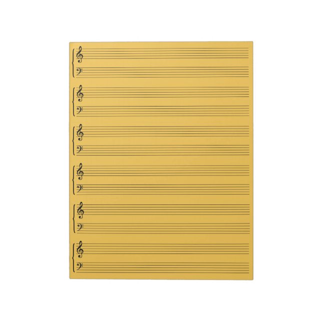 Bloc-note Papier feuille de musique en or Aspen (Tourné)