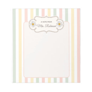 Bloc-note Papier floral pastel personnalisé Écriture de no