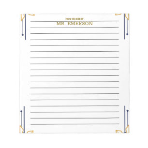 Bloc-note Papier ligné spécial pour enseignant de la part de