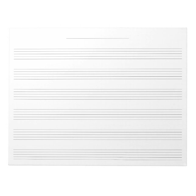 Bloc-note Papier manuscrit de musique large règle pour enfan (Devant)