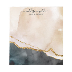 Bloc-note Papier Marbré Rose Or Noir Entreprise