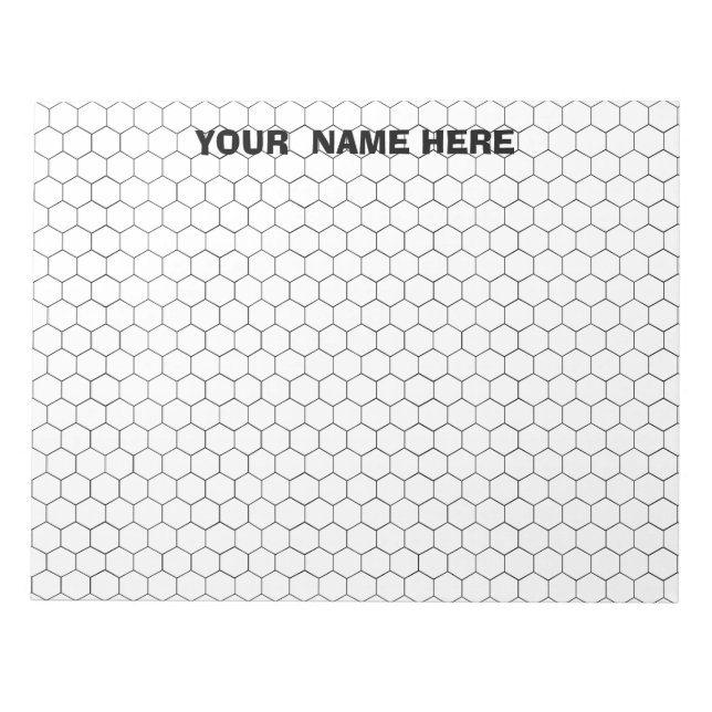 Bloc-note Papier millimétré grand hexagone personnalisé (Devant)