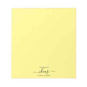 Bloc-note Papier papier personnalisé jaune pâle