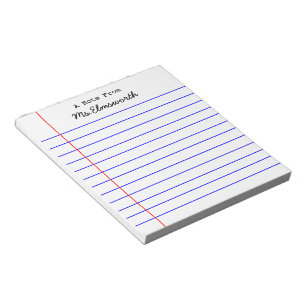 Bloc-note Papier papier personnalisé Pad - Cadeau de l'ensei