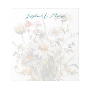 Bloc-note Papier personnalisé avec fleurs sauvages