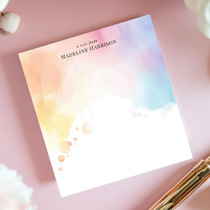 Bloc-note Papier personnalisé avec lavis de couleurs arc-en-