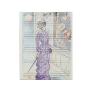 Bloc-note Papier réglé large - Robe de mode victorienne vint
