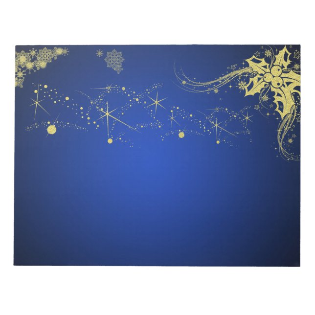 Bloc-note Papier scrapbooking Gold et Blue Christmas (Devant)