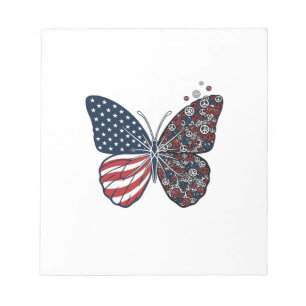 Bloc-note Papillon patriotique vintage de la paix Vector Art