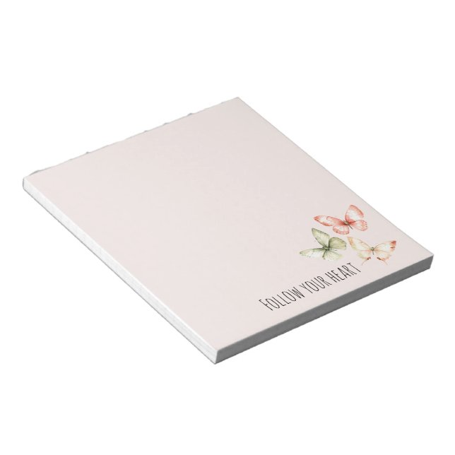 Bloc-note Papillons Crème Rose Menthe (Incliné)