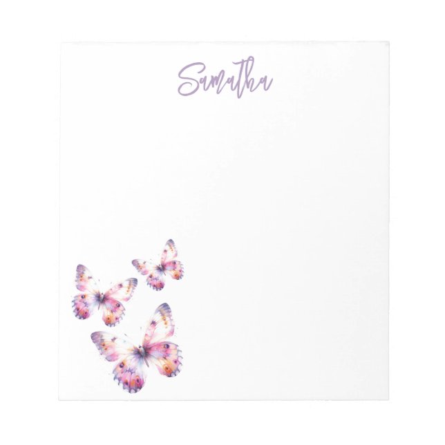 Bloc-note Papillons Purple & Rose Papillons personnalisés (Devant)