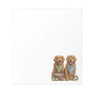 Bloc-note Pâques Golden Retriever Chiens Pâques Panier