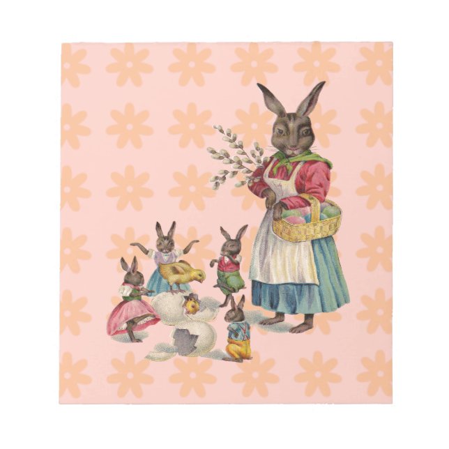 Bloc-note Pâques Lapin Poule Lapin Œufs (Devant)
