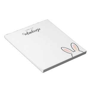 Bloc-note Pâques oreilles de lapin personnalisées minimalist