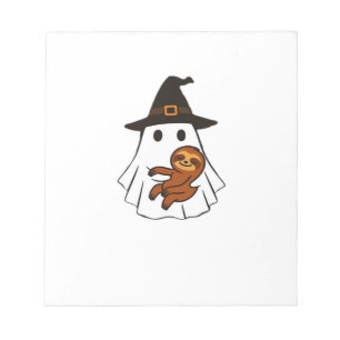 Bloc-note Paresseux Halloween Fantôme Sorcière Chapeau Amour