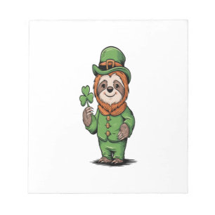 Bloc-note Paresseux Saint-Patrick irlandais chanceux