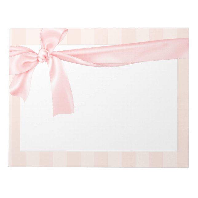 Bloc-note Paris Girls Rose Stripes & Light Pink Bow (Devant)