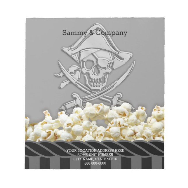 Bloc-note Parti pirate personnalisé (Devant)