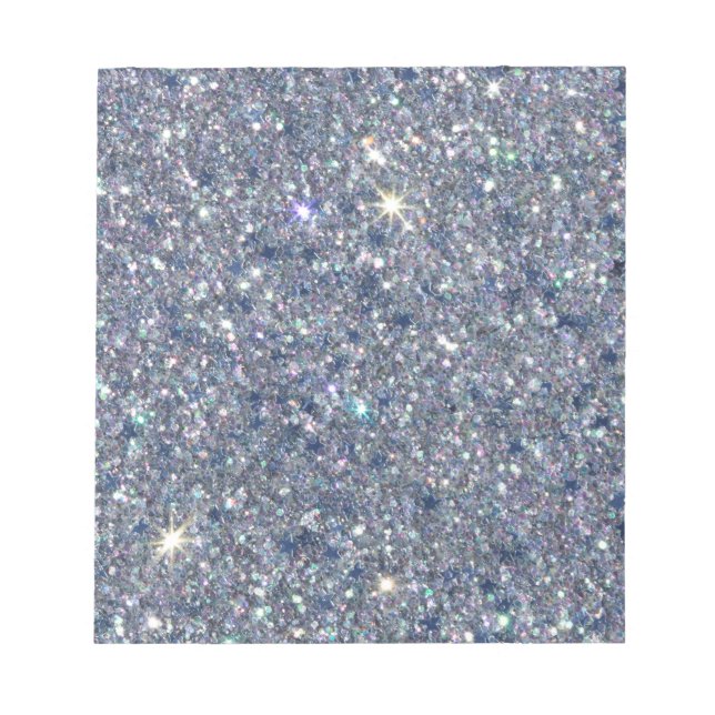 Bloc-note parties scintillant brillant argent brillant arriè (Devant)