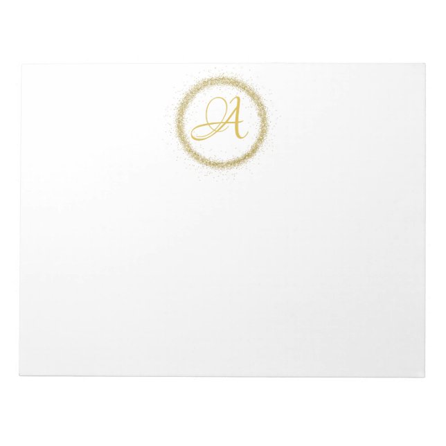 Bloc-note *~* Parties scintillant d'or minimale Monogramme P (Devant)