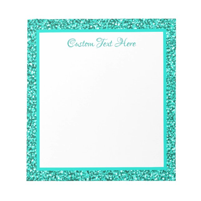 Bloc-note Parties scintillant en bleu glamour Bordure étince (Devant)