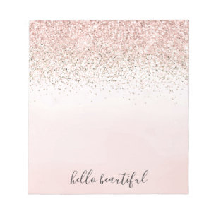Bloc-note Parties scintillant en or rose pâle Sparkle Ombre