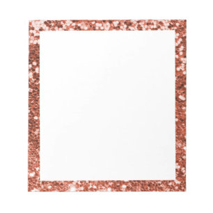 Bloc-note Parties scintillant Faux Sparkly Cuivre Bordure Bl