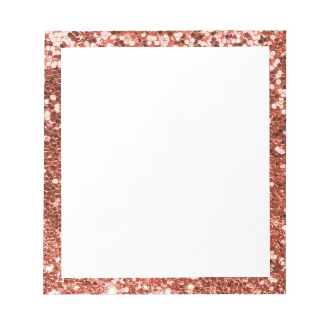Bloc-note Parties scintillant Faux Sparkly Cuivre Bordure Bl (Devant)