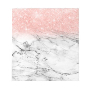 Bloc-note Parties scintillant rose Gold Blush Ombre en marbr