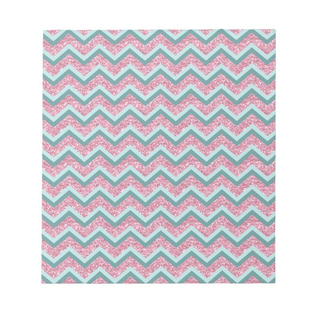Bloc-note Parties scintillant rose Motif ZigZag (Devant)