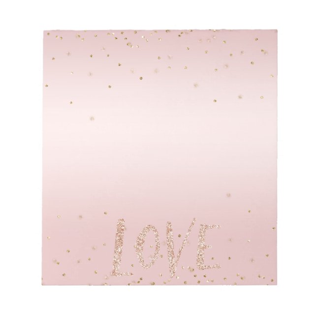 Bloc-note Parties scintillant rose vif Love Gold Confetti (Devant)