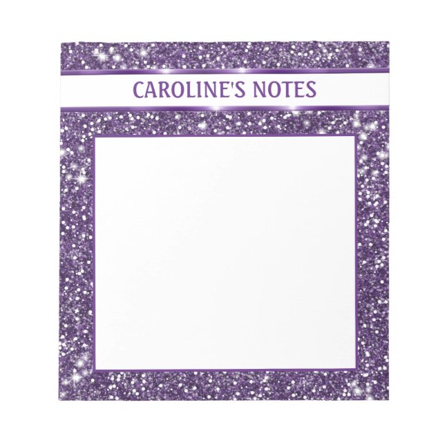 Bloc-note Parties scintillant violet Faux, texture Look avec (Devant)