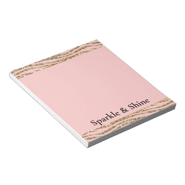 Bloc-note Parties scintillant Zebra Gold Rose (Incliné)