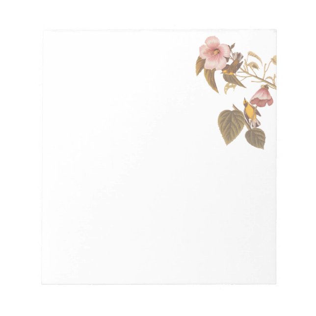 Bloc-note Paruline jaune ailée bleue d'Audubon (Devant)