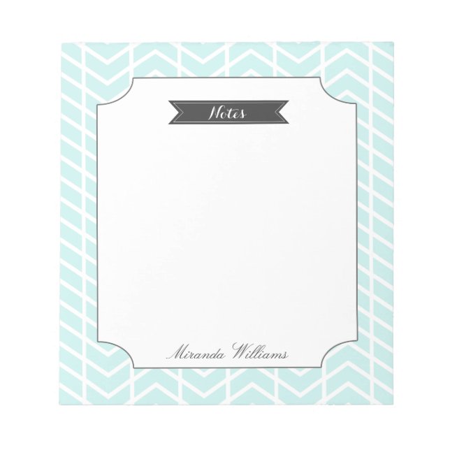Bloc-note Pastel Blue Chevron (Devant)