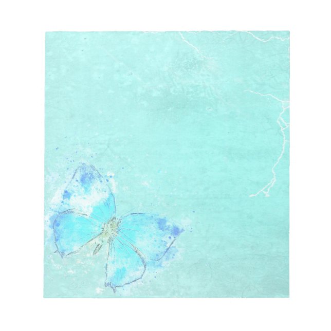 Bloc-note Pastel Blue Watercolor Butterfly (Devant)