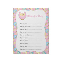 Pastel Pink Cute Owl Thème Baby shower - Voeux