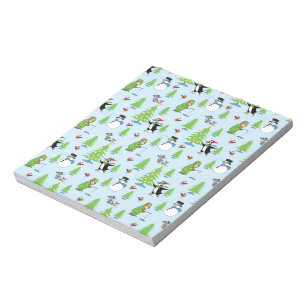 Bloc-note Patinage de pingouin de Noël et pêcheur d'ours