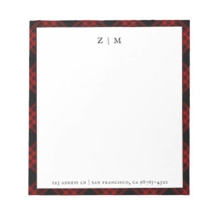 Bloc-note Patters Menzies Hunting Clan Tartan Plaid
