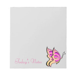 Bloc-note Pavé de notes Papillon rose