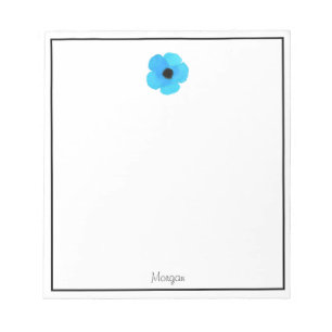 Bloc-note Pavot bleu aquarelle