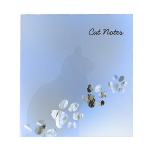 Bloc-note Paw Chat Personnalise Les Imprimantes Bleues Pour 