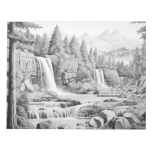 Bloc-note Paysage de chute d'eau Nature Aventure Croquis à l